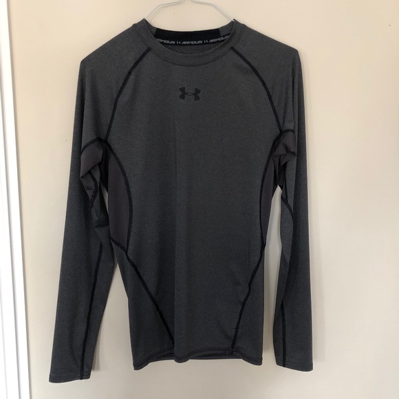 Under Armour Mens Athletic Compression Long Sleeve Shirt Size Medium - Grey - - Picture 3 of 7